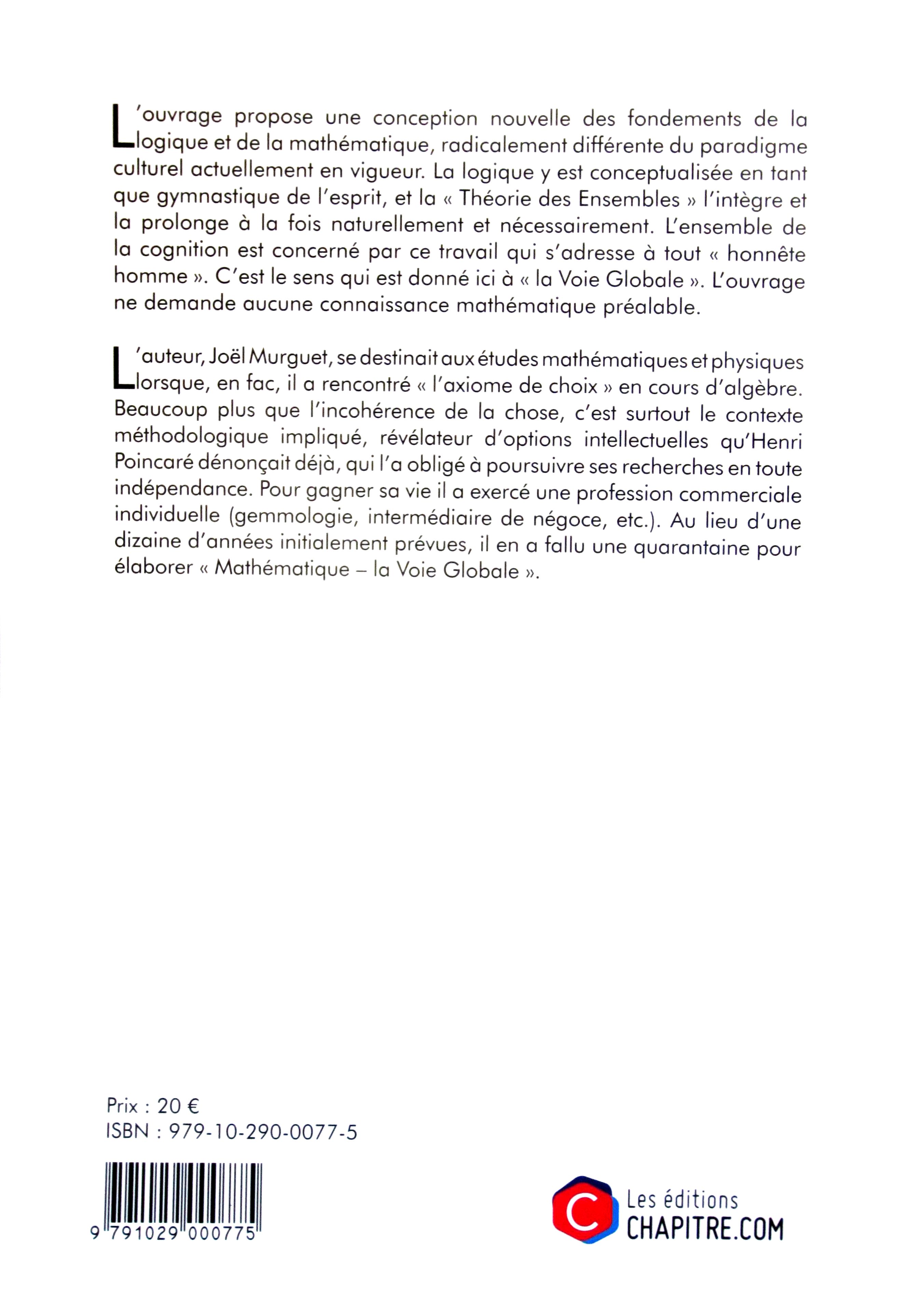Verso de la couverture de mathématique-la Voie Globale